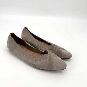 Me Too Reign Pointed Toe Slip On Memory Foam Leather Comfort Shoes Taupe 11M